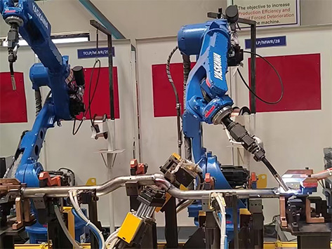 Mechanical arm spot welding