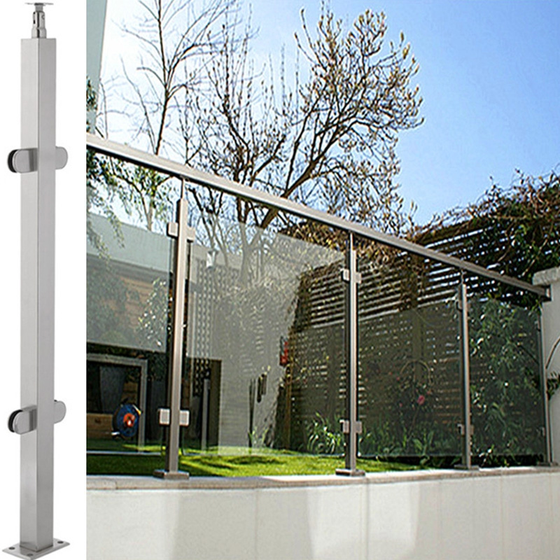 Outdoor Stairs 304 316 Stainless Steel Handrail Glass Railing