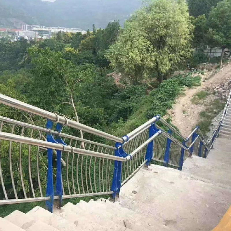 Safety Stainless Steel Handrail Galvanized Stairway Outdoor Metal Stair Handrail