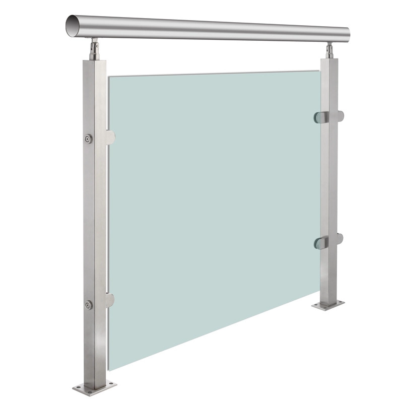 Outdoor Stairs 304 316 Stainless Steel Handrail Glass Railing