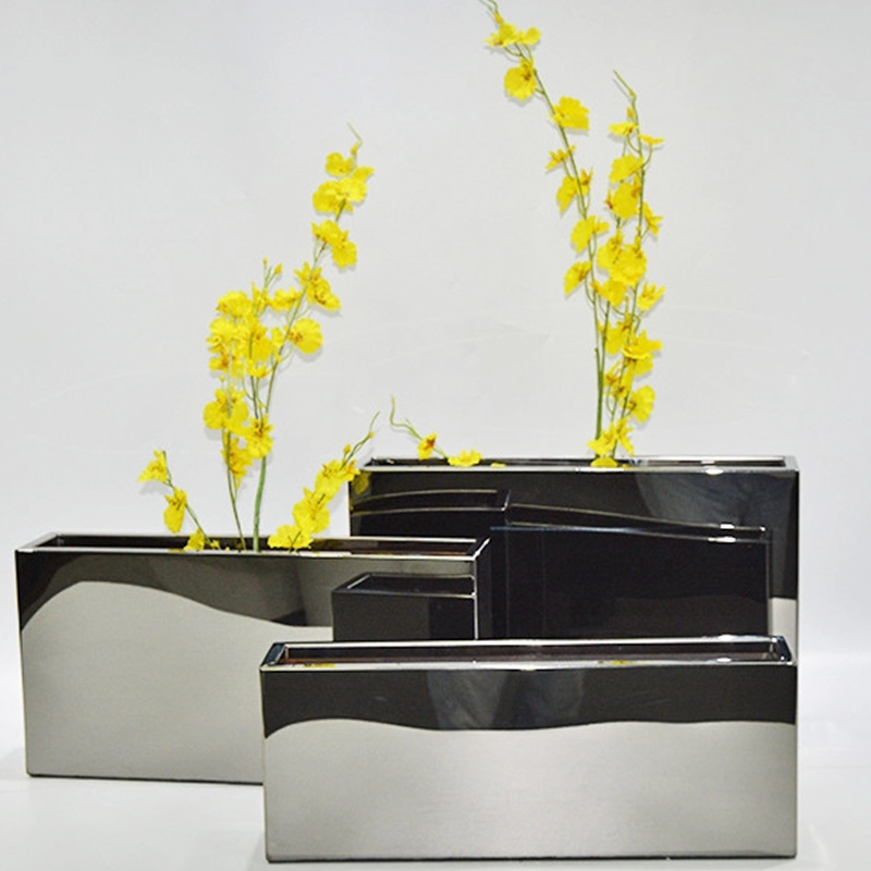 OEM ODM Stainless Steel Flowerpot Waterproof Large Metal Garden Containers