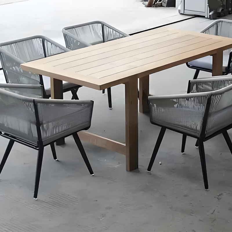 Modern Steel Wicker Rattan Furniture Garden Outdoor Table and Chair Set