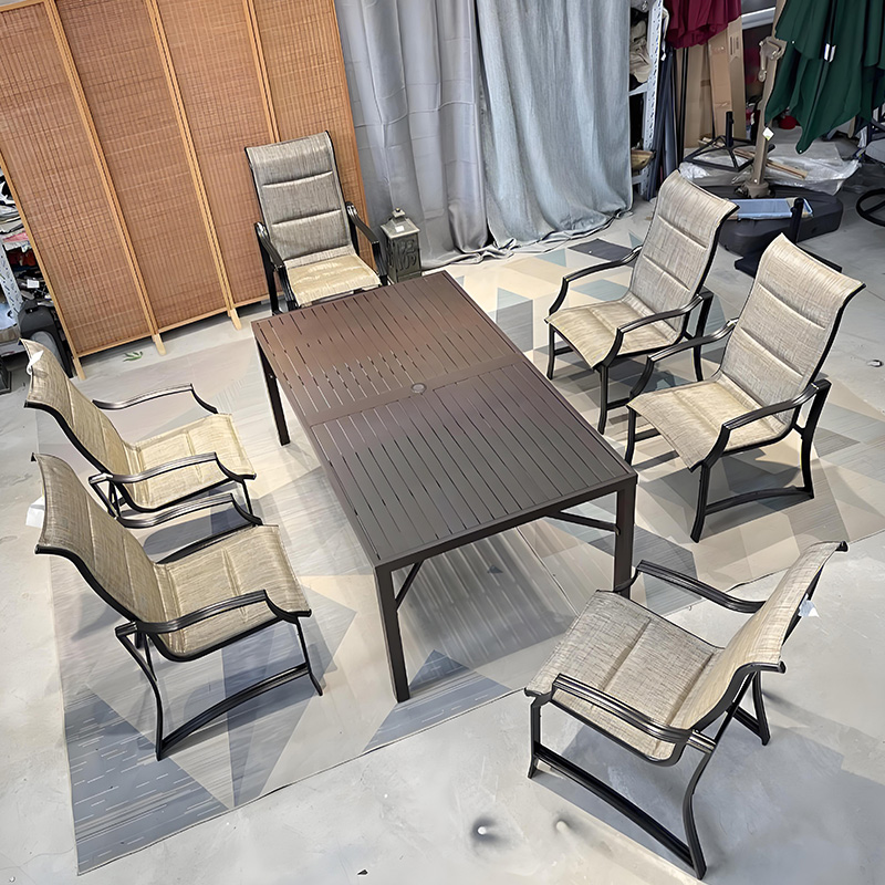 European and American popular terrace cast aluminum chair tableware outdoor tableware with table and chairs