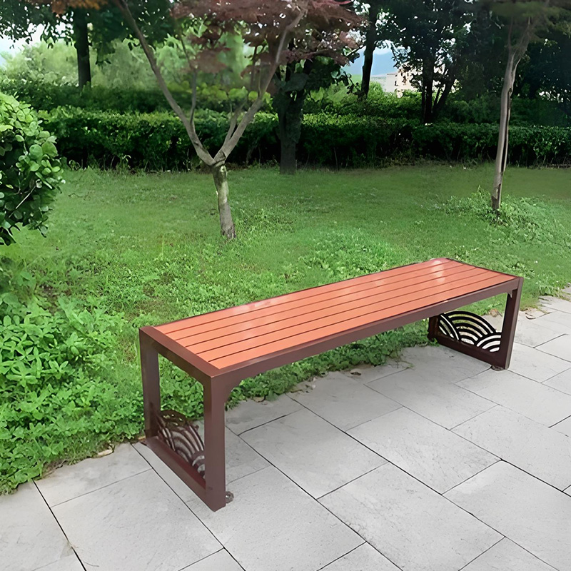 Waterproof Outdoor Sale Park New Hotel Courtyard 2025 Design Wholesale Steel Wood Garden Bench