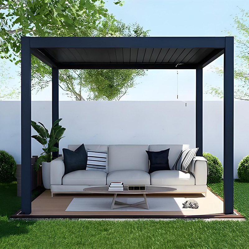 Metal 12×16 Electric Outdoor Blinds A Pergola Opens and Disappears Aluminum Pergola