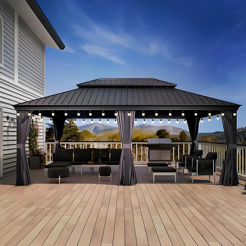 Luxury Modern Waterproof Shutter Roof Automatic Patio Garden Gazebo Bioclimatic Outdoor Aluminum Shutter Pergola