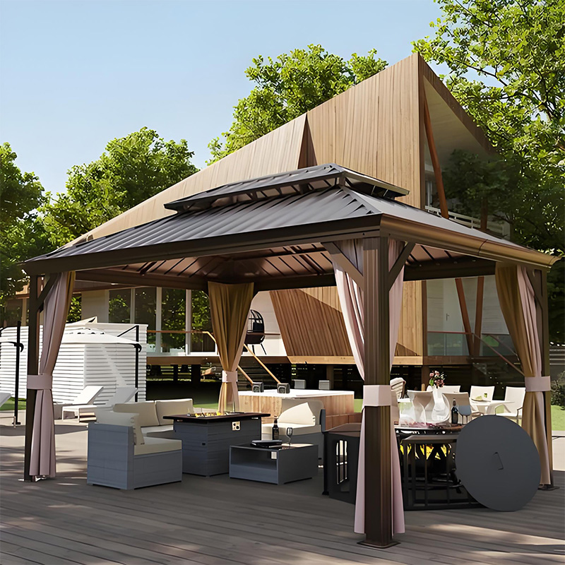 Outdoor Aluminum Hard Top Terrace Gazebo