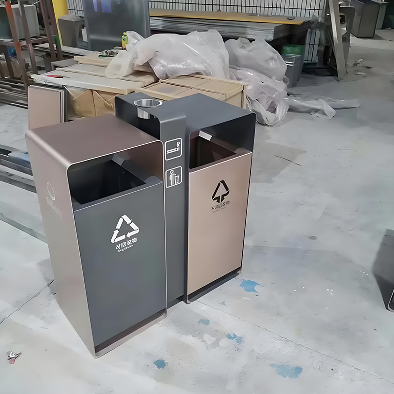 Manufacturer Wholesale User Outdoor City Furniture Outdoor Metal Trash Can Stainless Steel Park Trash Can
