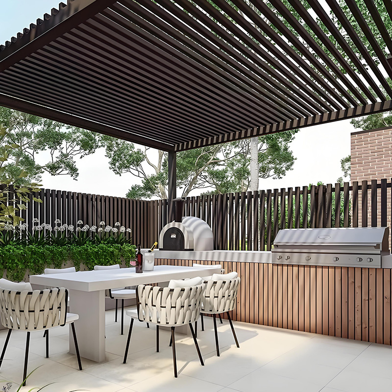 Custom outdoor kitchen module 6 burner grill stainless steel combination sink refrigerator outdoor kitchen