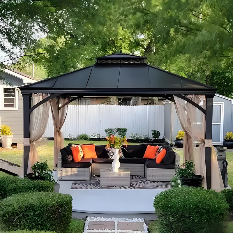 Modern Aluminum Outdoor Metal Pergola Aluminum Waterproof Louver Roof Metal Garden Pergola