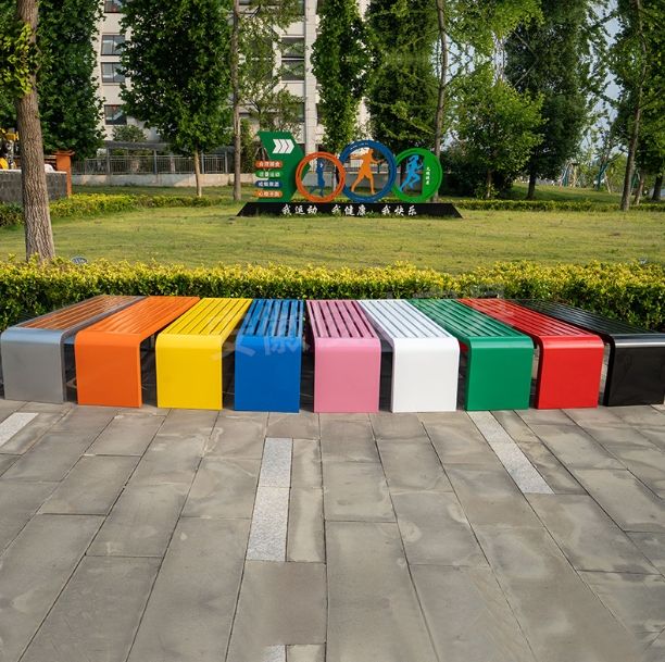 Outdoor Bench Park Chair Row Chair Double Long Boarding Outdoor Antiseptic Wood Plastic Wood Leisure Chair插图